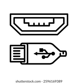 usb icon flat vecktor trendy popular simple