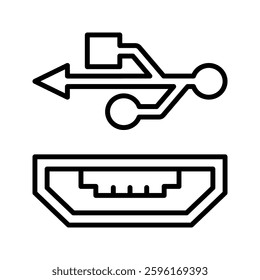 usb icon flat vecktor trendy popular simple