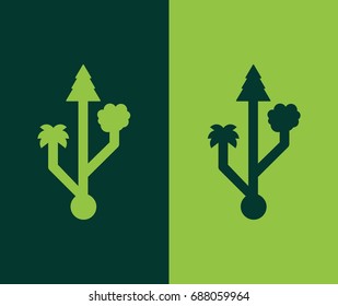 USB icon, forest concept, concervancy
