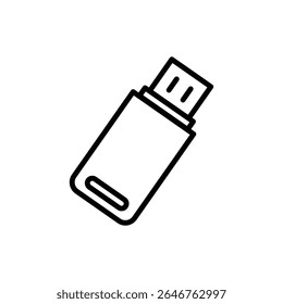 Ícone USB que ilustra armazenamento de dados, acesso a dispositivos, conectividade digital, gerenciamento de backup e ferramentas de memória portátil para interfaces de tecnologia.