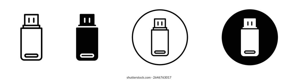 Ícone USB que ilustra armazenamento de dados, acesso a dispositivos, conectividade digital, gerenciamento de backup e ferramentas de memória portátil para interfaces de tecnologia.