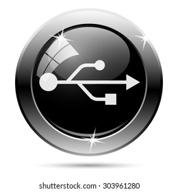 USB icon. Internet button on white background. EPS10 vector 
