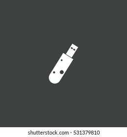 usb  icon isolated on black background
