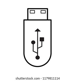 Usb icon isolated on white background. Trendy thin line usb icon in flat style. Template for app, ui, logo and web site. Vector illustration, EPS 10