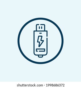 USB icon isolated on white background from electronics collection. USB icon thin line outline linear USB symbol for logo, web, app