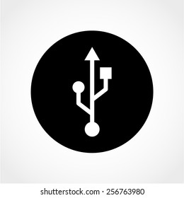 Usb Icon Isolated on White Background