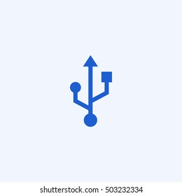usb icon, isolated, white background