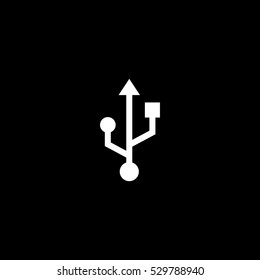 usb icon, isolated, white background