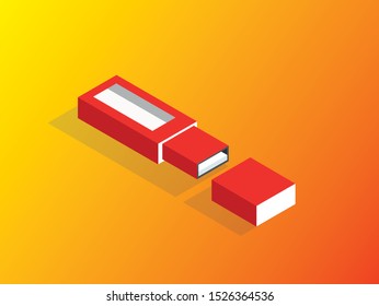 USB icon. Isometric of USB vector icon for web design isolated on colorful background