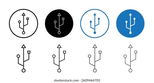Usb icon Line Art Logo set