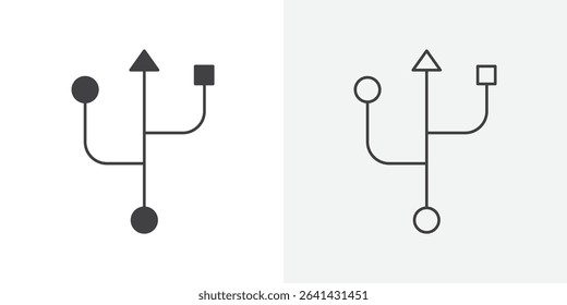Usb icon Line graphics illustration