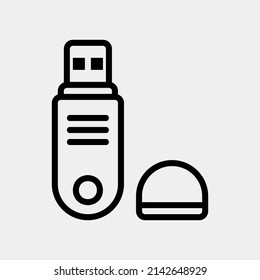 Usb icon in line style, use for website mobile app presentation