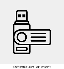 Icono Usb en estilo de línea, uso para presentación de aplicaciones móviles del sitio web