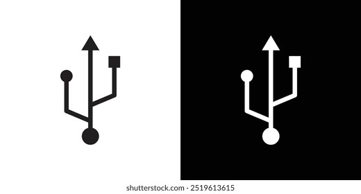 Usb icon linear logo isolated