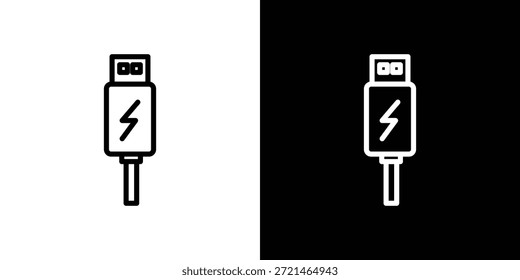 USB-Icon-Logo-Konzept in Strichen