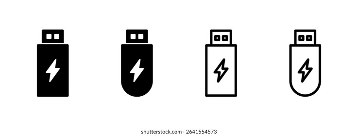 Usb icon logo design. Flash disk sign and symbol. flash drive sign. usb charging