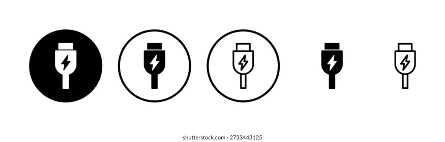 Diseño de logotipo de icono USB. Señal y símbolo del disco flash. señal de la unidad flash. carga usb