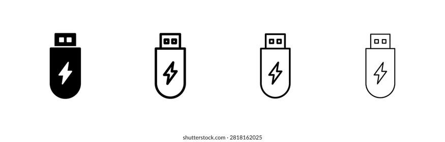 Usb icon logo design. Flash disk sign and symbol. flash drive sign. usb charging