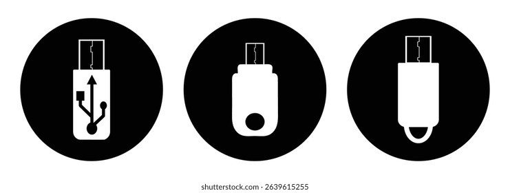 Usb icon logo design. Vector usb flash drive vector icon. Usb icon set. Flash disk sign and symbol. usb charging.
