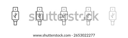 USB icon or logo illustration outline black style