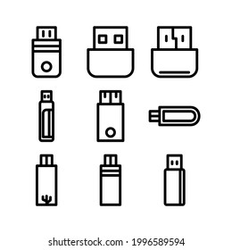 USB-Symbol oder Logo einzeln auf Zeichen, Vektorgrafik - Sammlung von hochwertigen Vektorsymbol in schwarzem Stil

