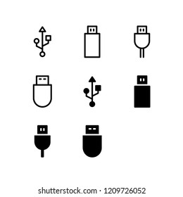 USB Icon Logo Vector Symbol. USB Drive Icon