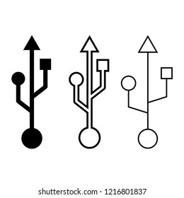 Usb icon in modern flat design isolated on white background, simple vector illustration for web site or mobile app