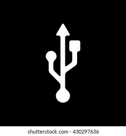 USB Icon On Black Background