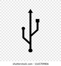 USB icon on transparent background