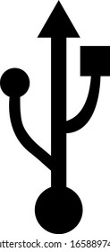 USB-Symbol auf weißem Hintergrund