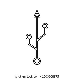 USB icon on white background
