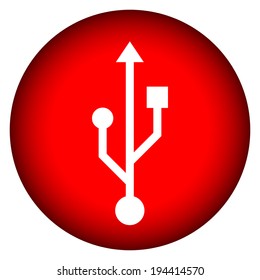 Usb icon on white background.
