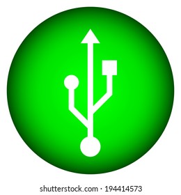 Usb icon on white background.