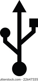 Usb icon on white background. Flash symbol. Cable port. Technology sign.