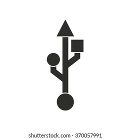 Usb  icon  on white background. Vector illustration.
