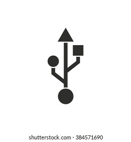 Usb  icon  on white background. Vector illustration.