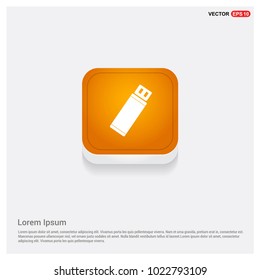 USB Icon Orange Abstract Web Button