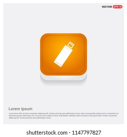 Usb Icon Orange Abstract Web Button - Free vector icon