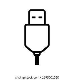 usb icon outline isolated vector illustration