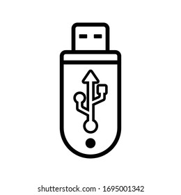 usb icon outline isolated vector illustration