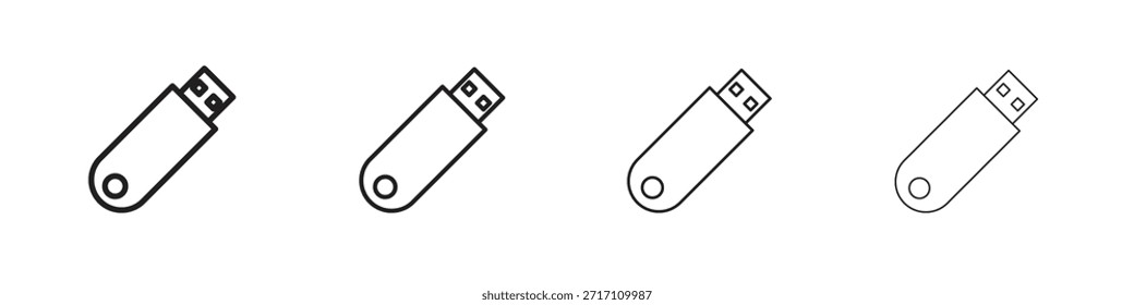 USB-Symbol-Gliederungssymbol. Bearbeitbare Stroke-Auflistung.