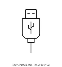 USB icon Outline vector line symbol
