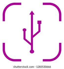 USB icon in purple focus. White background