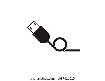 USB icon with screwed wire