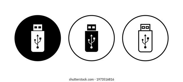Usb icon set. Flash disk icon vector