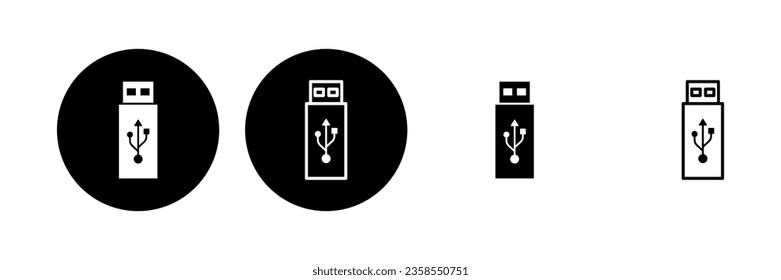 Usb icon set. Flash disk icon vector