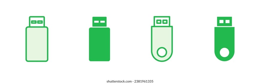 Usb icon set. Flash disk icon vector