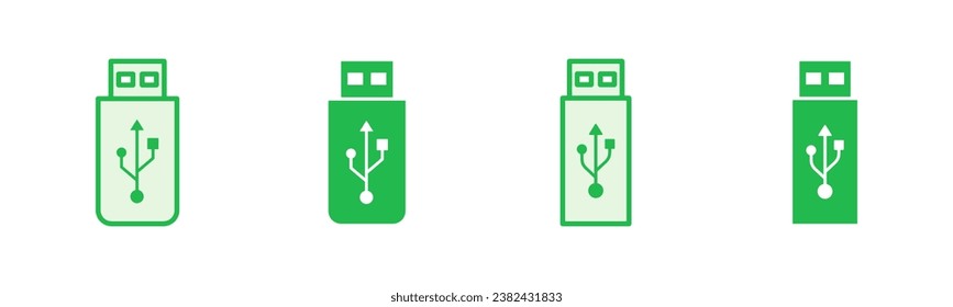Usb icon set. Flash disk icon vector