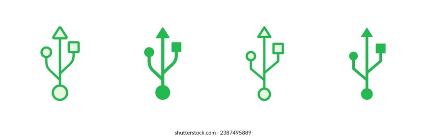 Usb icon set. Flash disk icon vector