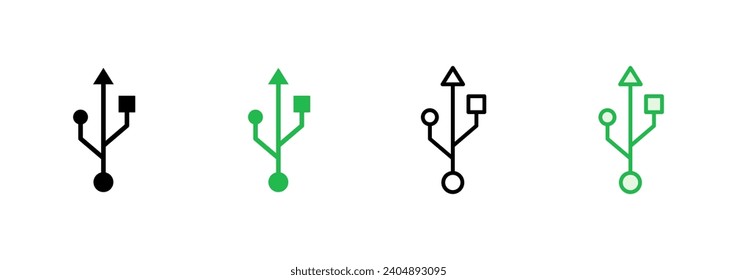 Usb icon set. Flash disk icon vector